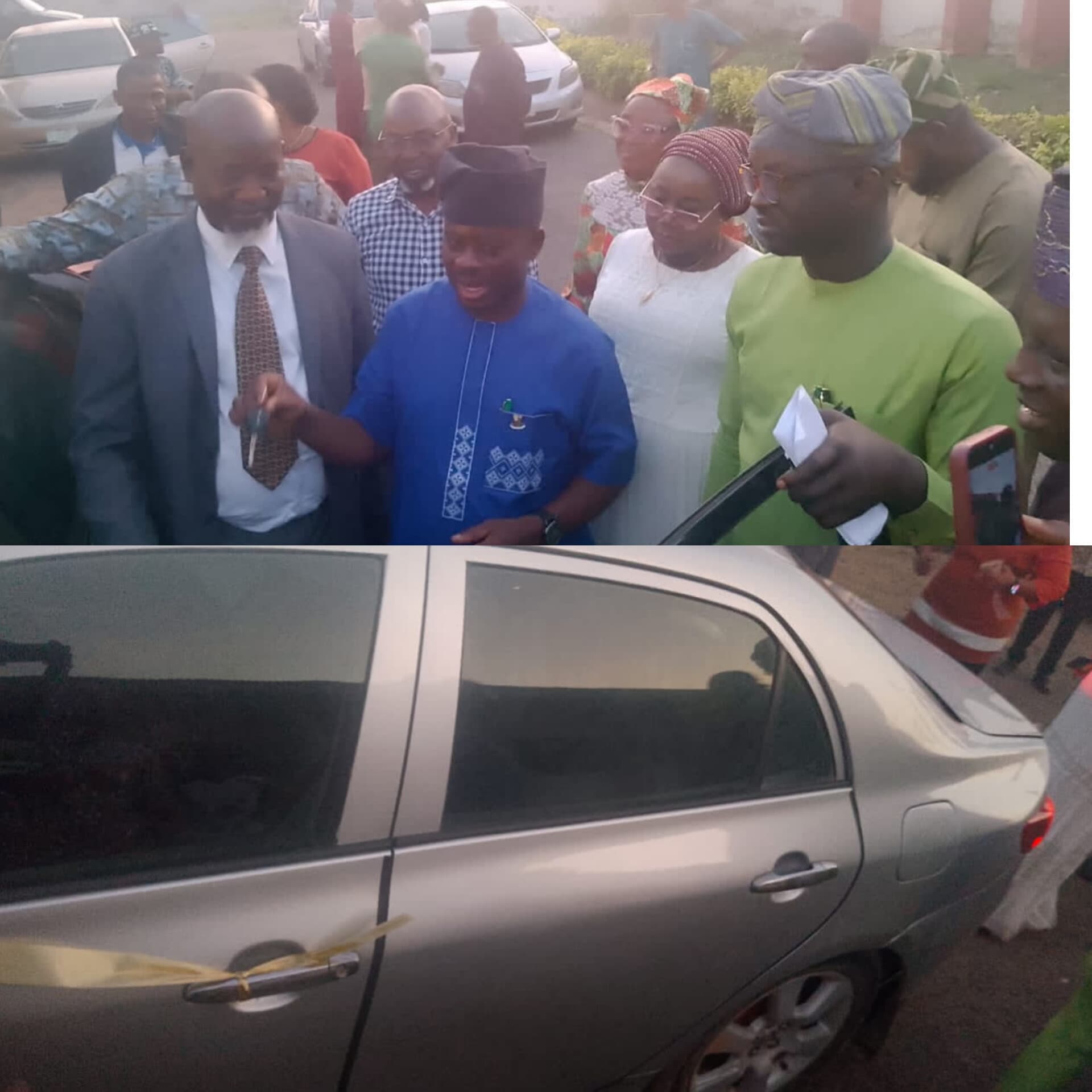 Hon Sanda Presents official Vehicles to Egbeda LG Staff